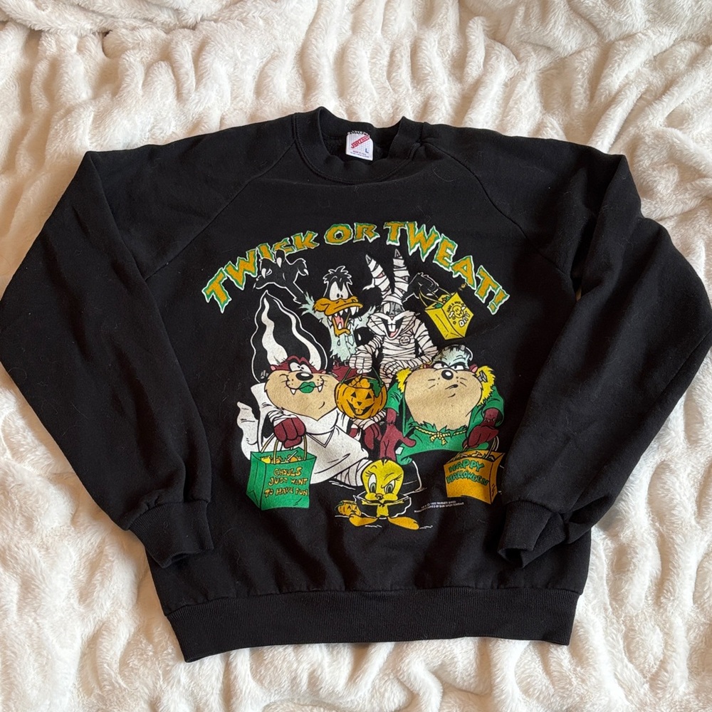 Jerzees Black Halloween Graphic Crewneck Sweater